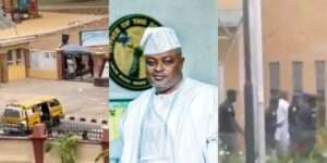 Impeached Speaker Obasa Returns to Lagos Assembly with Police Escort, Declares Himself Speaker