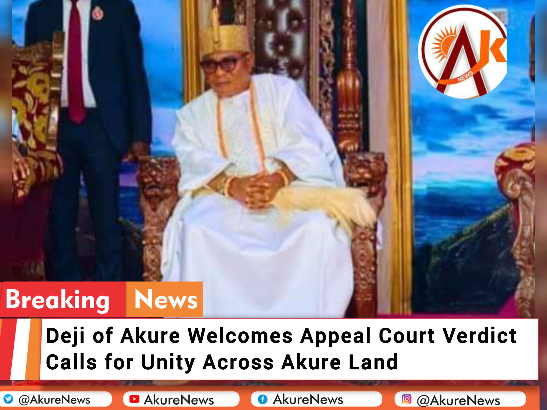 Deji of Akure Welcomes Appeal Court Verdict, Calls for Unity Across Akure Land