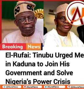 El-Rufai: Tinubu Urged Me in Kaduna to Join His Government and Solve Nigeria’s Power Crisis