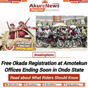 Free Okada Registration at Amotekun Offices Ending Soon in Ondo State — What Riders Should Know
